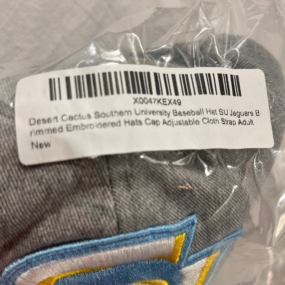 Desert Cactus Southern University Jaguars Hat Adult OS Grey NEW Adjustable Logo - Picture 7 of 7